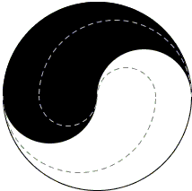 Yin and Yang: bisecting the two. Solution #5