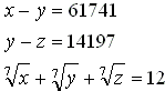 a system of three equations