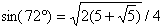 sin(72)