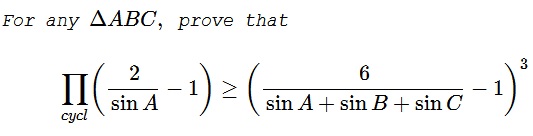An Inequality in Triangle, with Sines