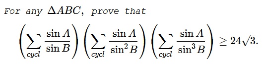 An Inequality in Triangle, with  Sines II