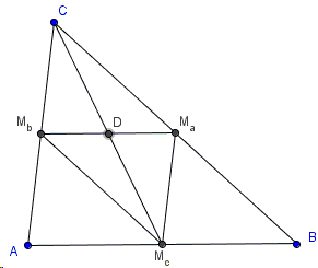 medial triangle and a median
