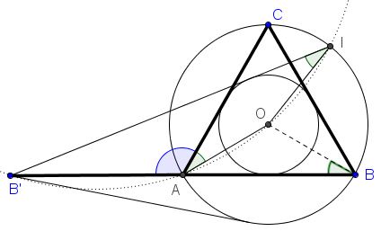 Problem 3 in equilateral triangle with one side extanded, solution