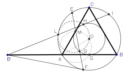 Problems 5, 6, 7 in equilateral triangle with one side extanded, solution