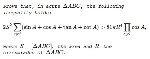 An Inequality with Sin, Cos, Tan, Cot, and Some