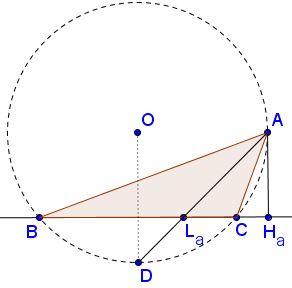 Triangle from Angle Bisector, altitude and circumradius - problem