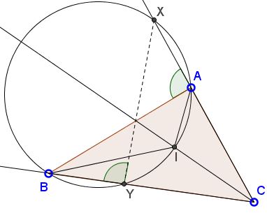 Circle through the incenter 2 - solution