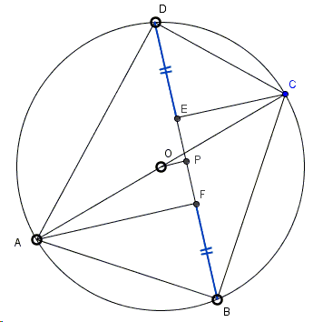 a problem for cyclic quadrilateral when a diagonal serves a diameter - solution 2