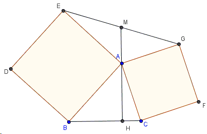 two properties of the flank triangles - second proof by symmetric rotation