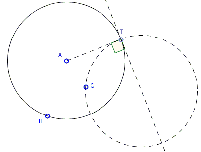 Construction of a circle through a given point orthogonal to a given circle - problem