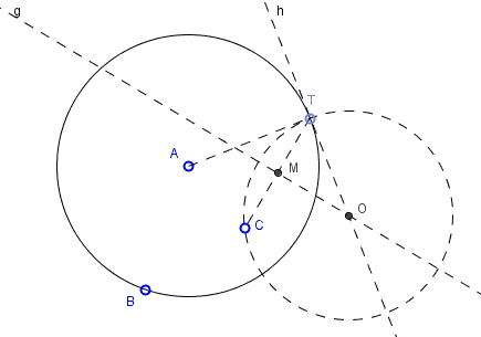 Construction of a circle through a given point orthogonal to a given circle - solution