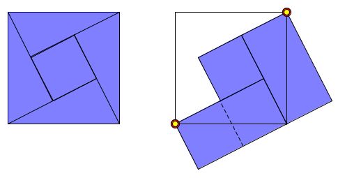 second hinged demonstration of the pythagorean theorem