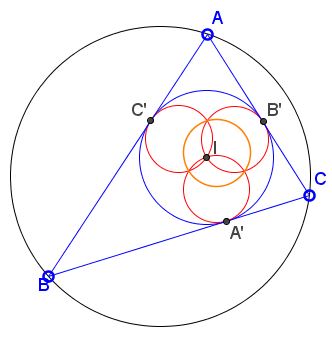 Three equal circles