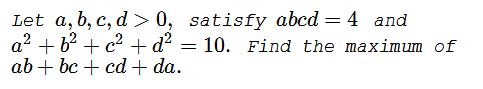 Optimization in Four Variables with Two Constraints - problem