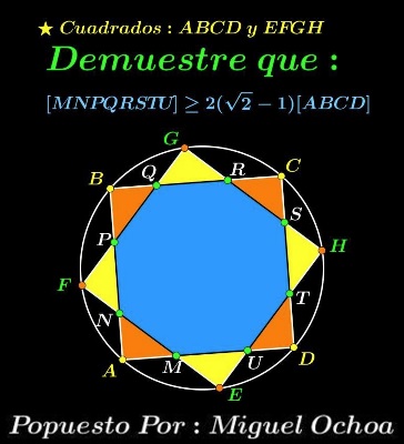 Two squares in circle