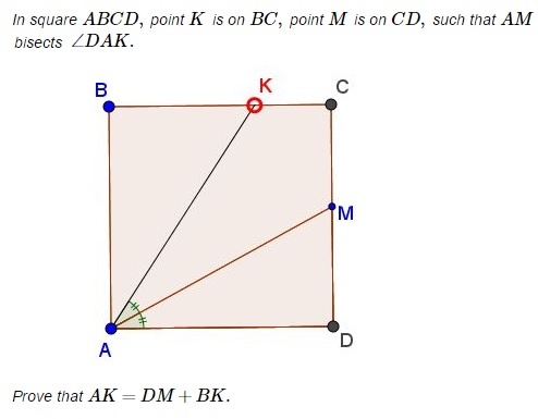 Angle Bisector in Square, problem
