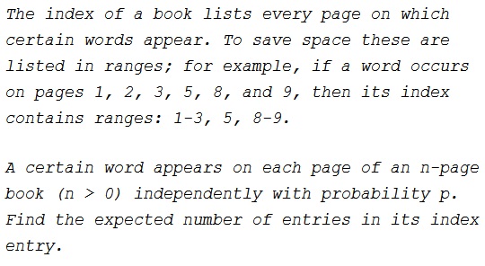 expectation of the number of ranges