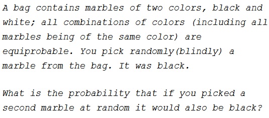 Probability of the Second Marble