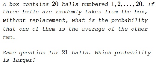 Numbered Balls Out Of a Box, problem