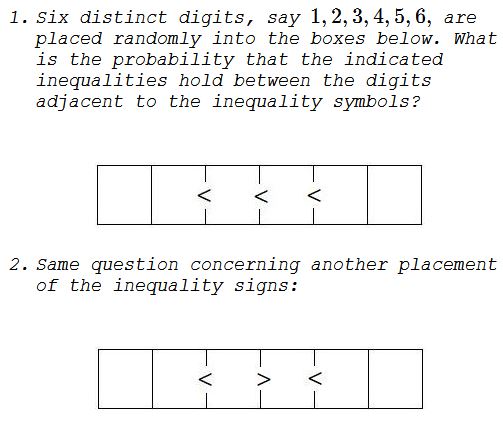 Six Numbers, Three Inequalities, problem