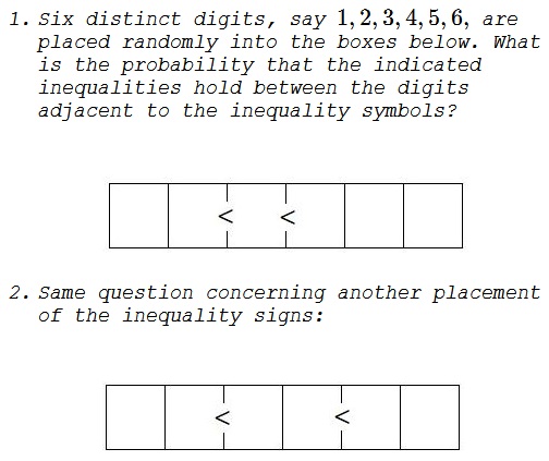 Six Numbers, Two Inequalities, problem