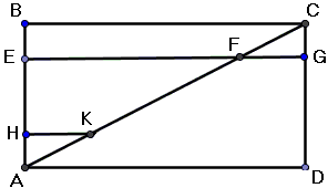 Cavalieri's proof that diagional splits a rectangle into two equal triangles