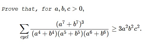 A Cyclic Inequality with Powers 2 through 7