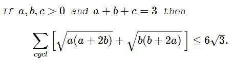Dan  Sitaru's Cyclic  Inequality in Three Variables VI