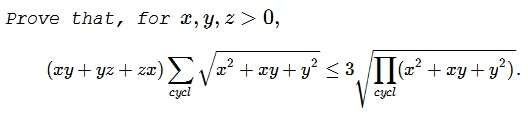 Dan   Sitaru's  Cyclic   Inequality  in Three Variables VIII