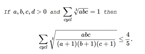 Dan  Sitaru's Cyclic Inequality with a Constraint and Cube Roots