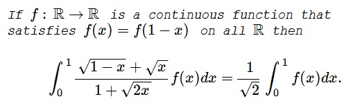an integral from the Romanian Mathematical Magazine