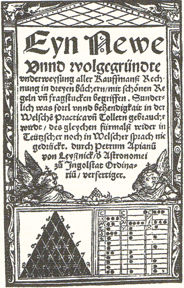 frontispiece of Petrus Apianus' arithmetic