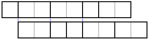 two tilings, with 3 fault lines