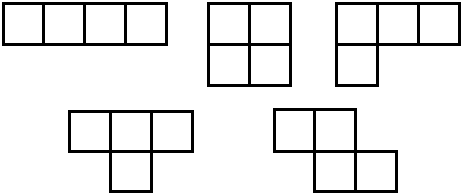 all five types of tetromino