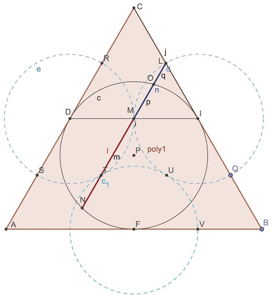 Golden Ratio In Three Tangent Circles, overlap