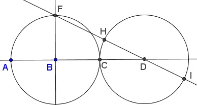 Golden Ratio With Two Equal Circles And a Line