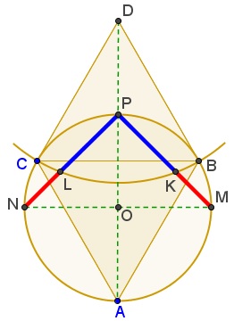 Golden Ratio in Equilateral and Right Isosceles Triangles, Construction 1