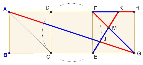 Golden Ratio in Two Squares, Or, Perhaps in Three, illustration