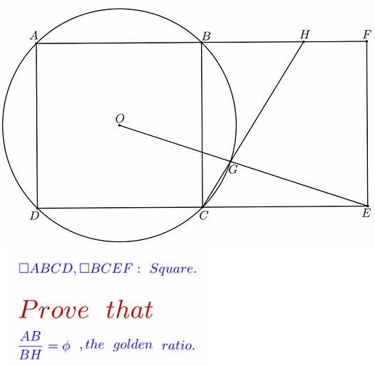 Golden Ratio in Two Squares, Or, Perhaps in Three, source