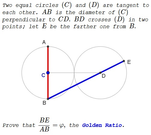 Golden Ratio in Circles,problem 1,problem