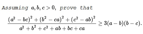 An Acyclic Inequality in Three Variables