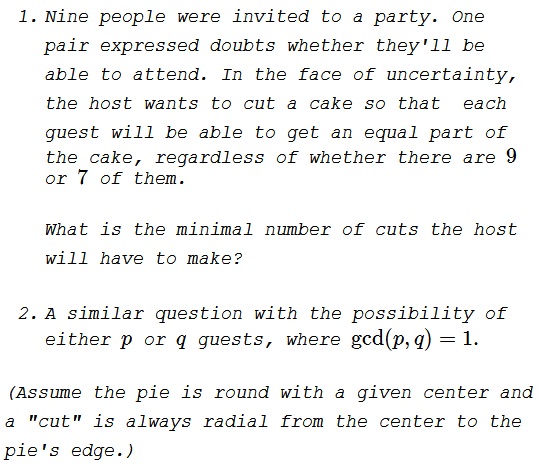 Arithmetic of Pie Sharing
