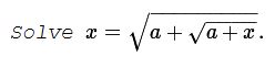 Equation in Radicals as a System of Equations, problem