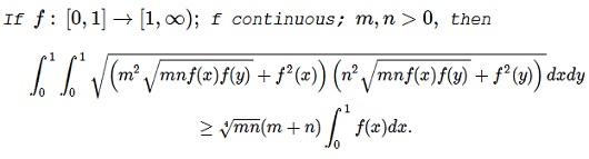 Dan Sitaru's Inequality with a Double Integral