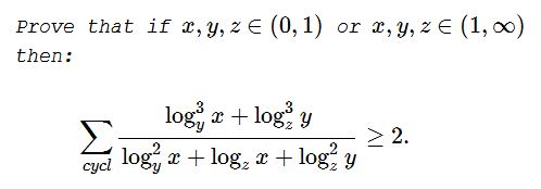 Another Inequality with Logarithms, But Not Really, problem