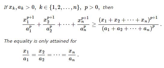 Radon's inequality, Titu's Lemma