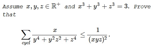 A Cyclic Inequaliy by Seyran Ibrahimov, problem