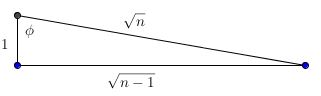 right triangle sqrt{n-1}, 1, sqrt{n}