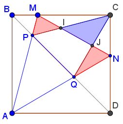 A Triangle With a 45 Degrees Angle in Square, carpet theorem