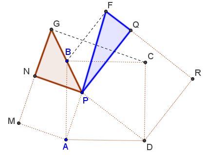 Areas in Three Squares - step 1